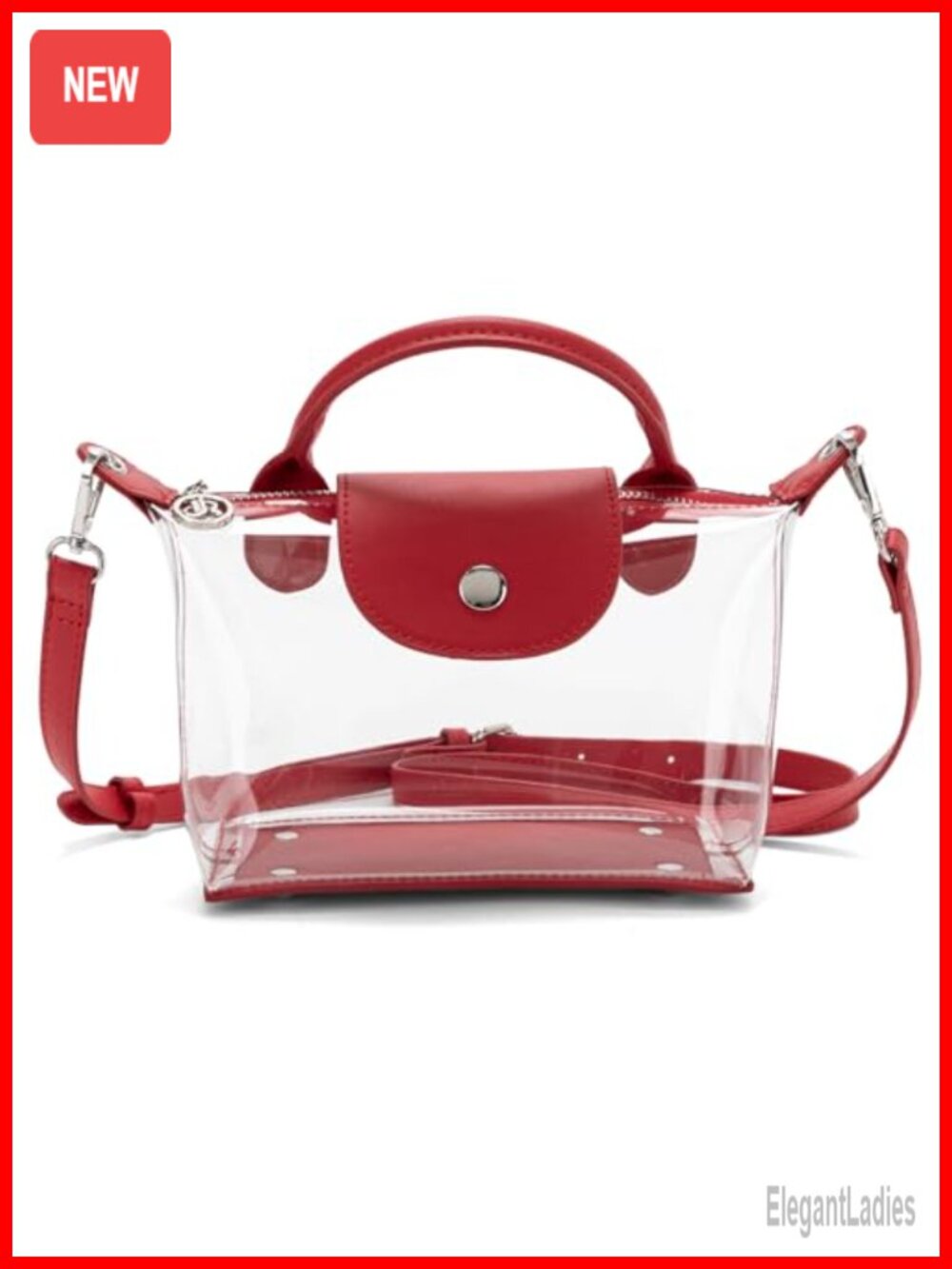 Clear Crossbody Bag Stadium Approved TPU Vegan Leather Transparent Purse